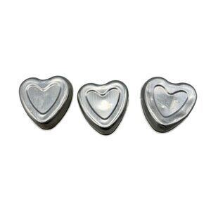 Set Of 3 Heart-Shaped Aluminum Baking Molds For Cakes & Pastries cookie cakes